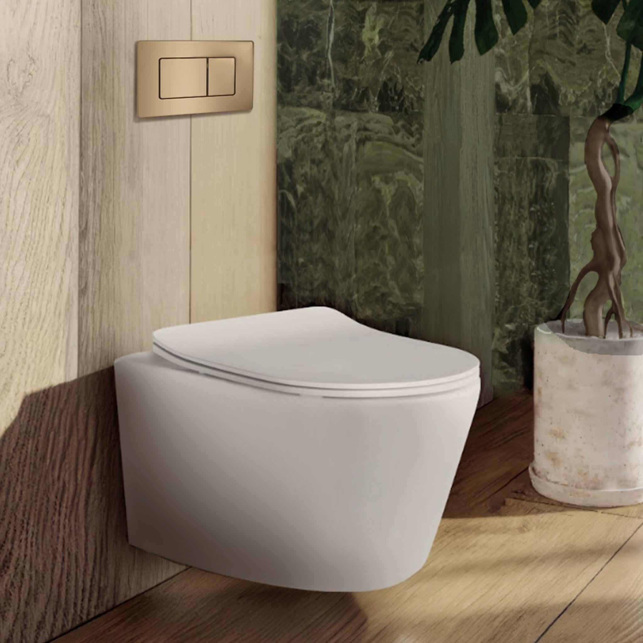 BELBAGNO STAINLESS STEEL IN WALL RECTANGULAR BUTTON FLUSH PLATES 256MM CHAMPAIGN GOLD