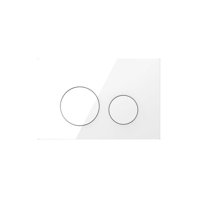 BELBAGNO GLASS IN WALL CIRCLE BUTTON FLUSH PLATES 256MM WHITE