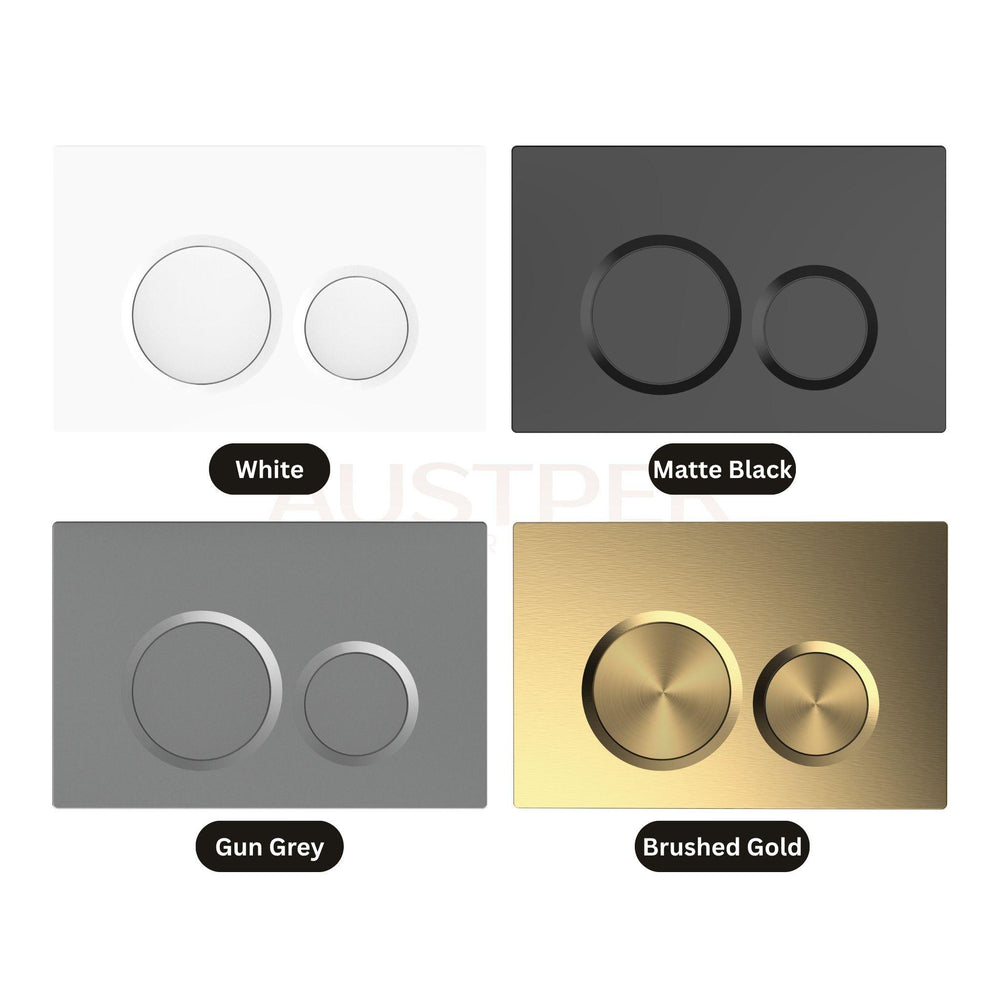 BELBAGNO ABS IN WALL CIRCLE BUTTON FLUSH PLATES 256MM WHITE