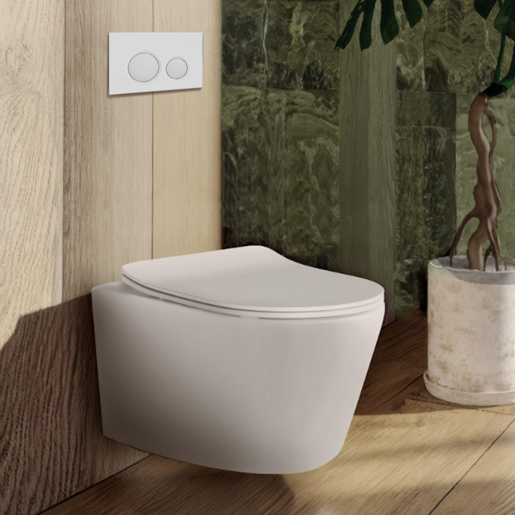 BELBAGNO ABS IN WALL CIRCLE BUTTON FLUSH PLATES 256MM WHITE
