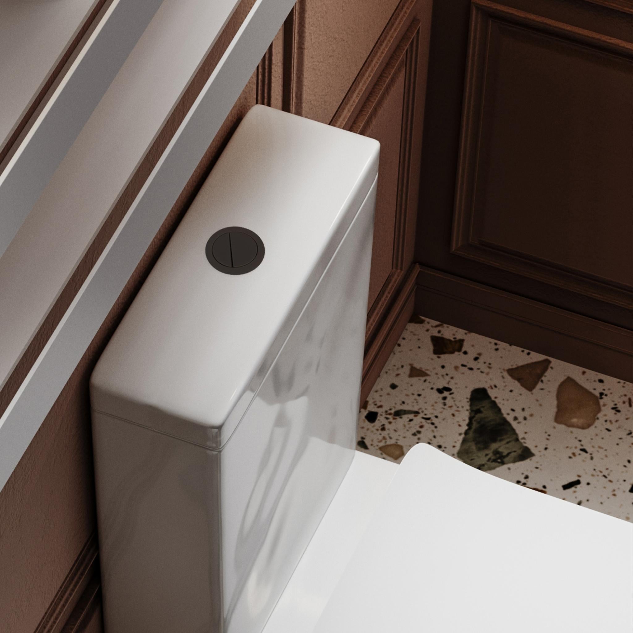 BELBAGNO TOILET SUITES ROUND FLUSH BUTTON 55MM MATTE BLACK