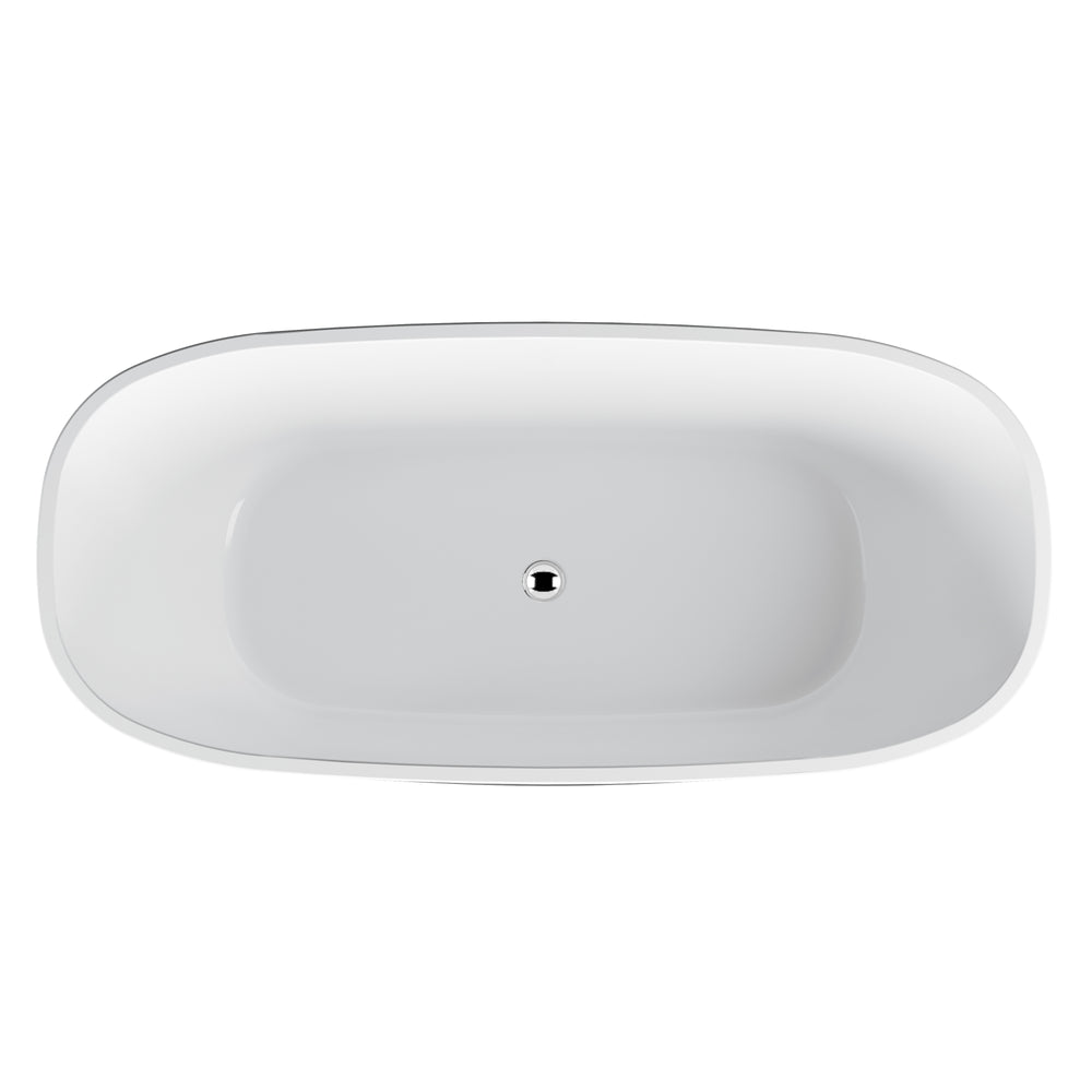 BELBAGNO SAPPHIRE FREESTANDING BATHTUB SEMI GLOSS BLACK 1650MM