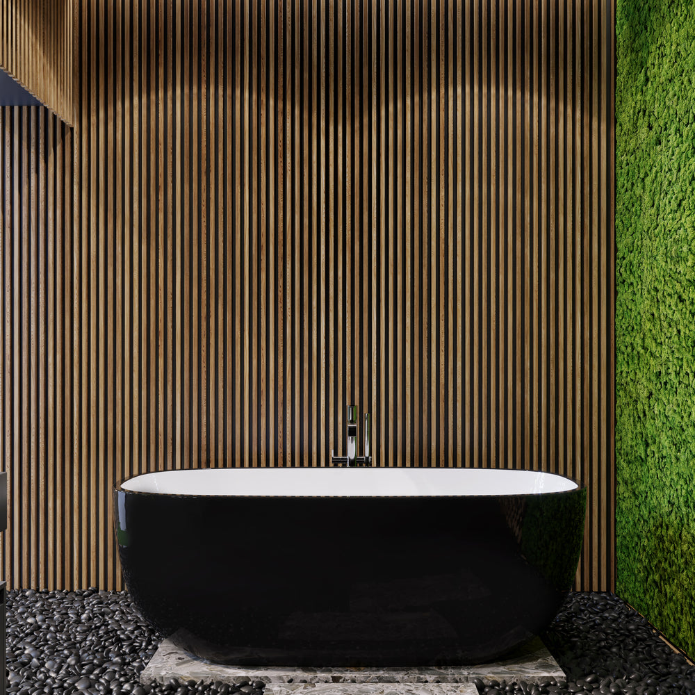 BELBAGNO SAPPHIRE FREESTANDING BATHTUB SEMI GLOSS BLACK 1650MM