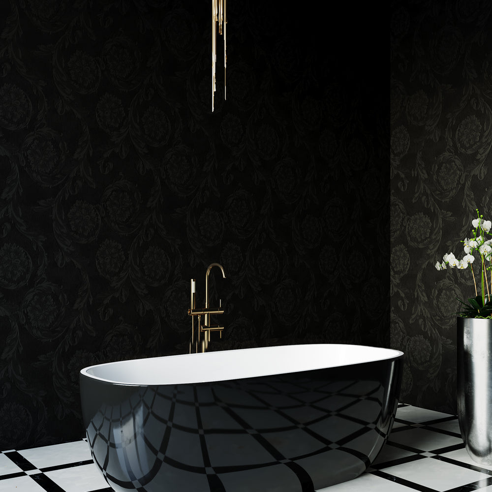 BELBAGNO SAPPHIRE FREESTANDING BATHTUB SEMI GLOSS BLACK 1650MM