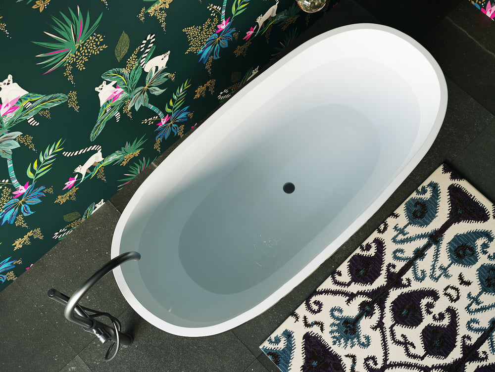 BELBAGNO SAPPHIRE FREESTANDING BATHTUB SEMI GLOSS BLACK 1650MM