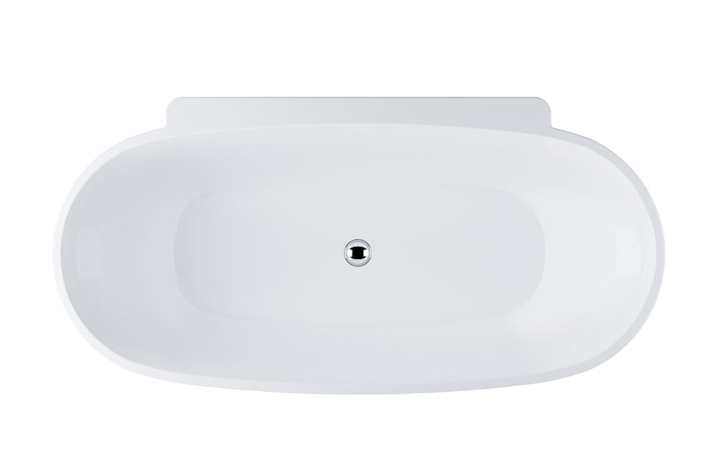 BELBAGNO PALERMO FREESTANDING BATHTUB SEMI GLOSS WHITE (AVAILABLE IN 1650MM AND 1750MM)