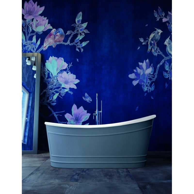 BELBAGNO RITZ FREESTANDING BATHTUB MATTE GREY AND GLOSS WHITE 1676MM