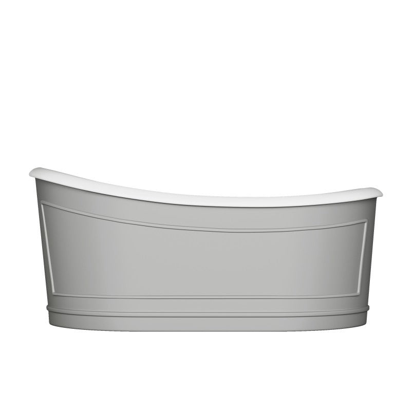 BELBAGNO RITZ FREESTANDING BATHTUB MATTE GREY AND GLOSS WHITE 1676MM