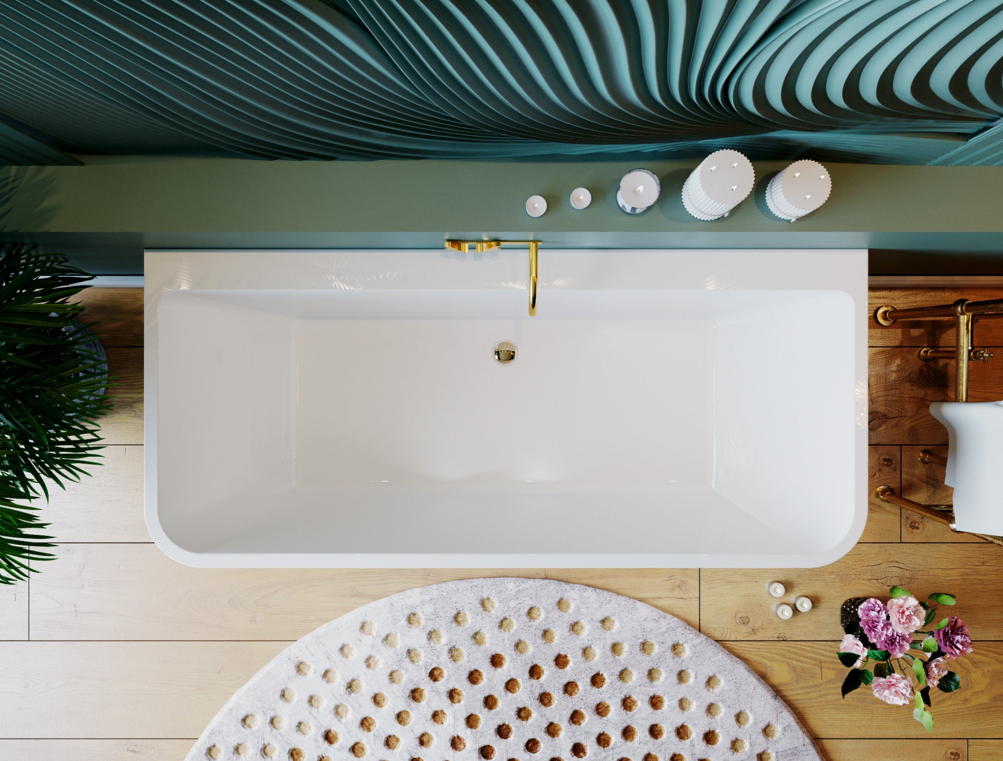 BELBAGNO ALTO FREESTANDING BATHTUB SEMI GLOSS WHITE (AVAILABLE IN 1500MM AND 1700MM)