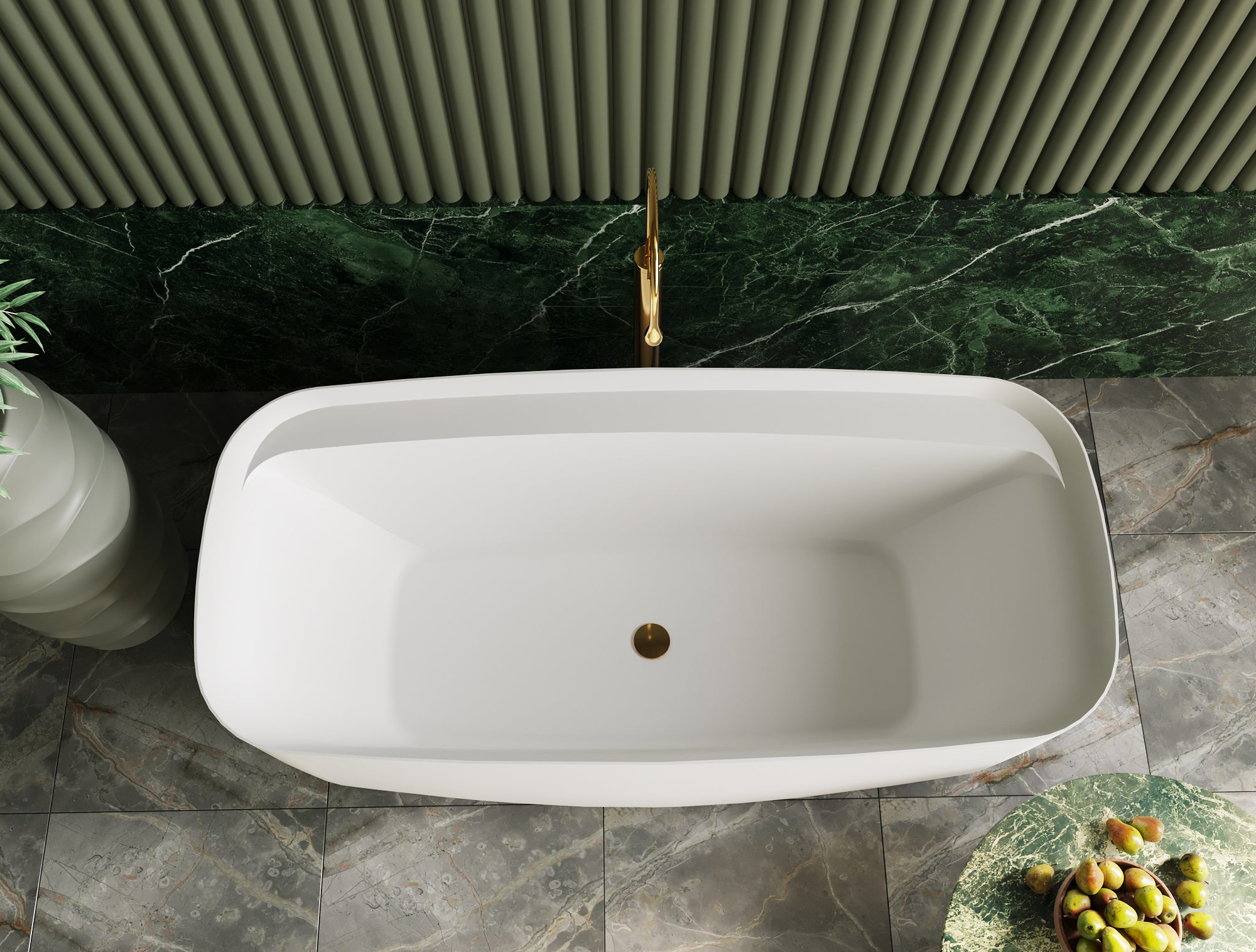 BEL BAGNO TERRICCIO FREESTANDING BATHTUB MATTE WHITE (AVAILABLE IN 1500MM AND 1700MM)