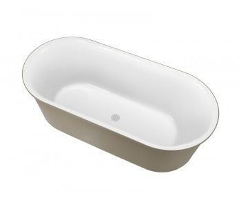 BEL BAGNO BERG FREESTANDING BATHTUB SOFT SAND AND GLOSS WHITE (AVAILABLE IN 1500MM AND 1700MM)