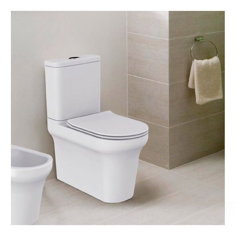BEL BAGNO VELLA RIMLESS BACK TO WALL TOILET SUITE GLOSS WHITE