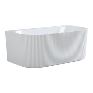 VITO BALI FLUTED FREESTANDING BACK TO WALL BATHTUB MATTE WHITE (AVAILABLE IN 1500MM AND 1700MM)