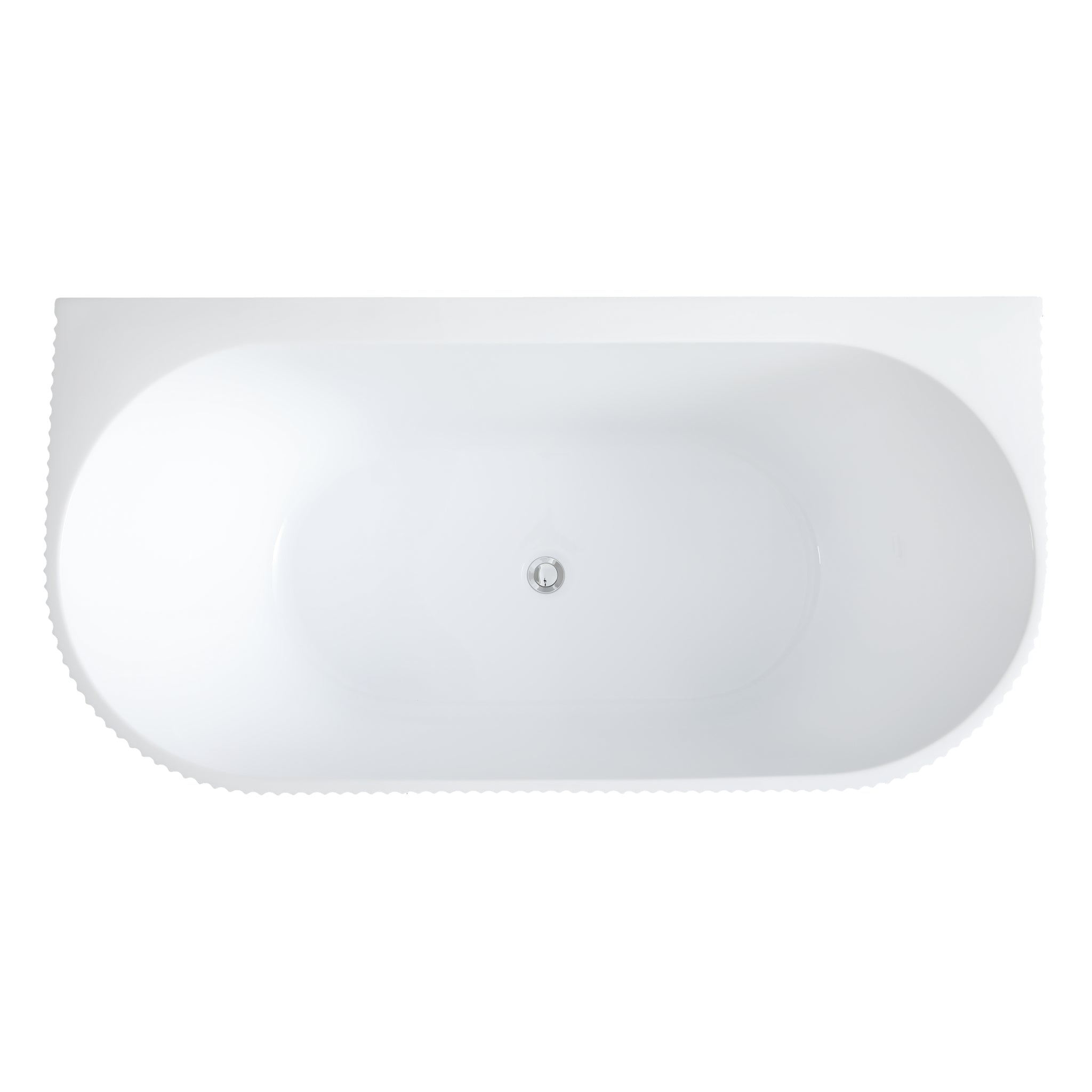 VITO BALI FLUTED FREESTANDING BACK TO WALL BATHTUB GLOSS WHITE (AVAILABLE IN 1500MM AND 1700MM)