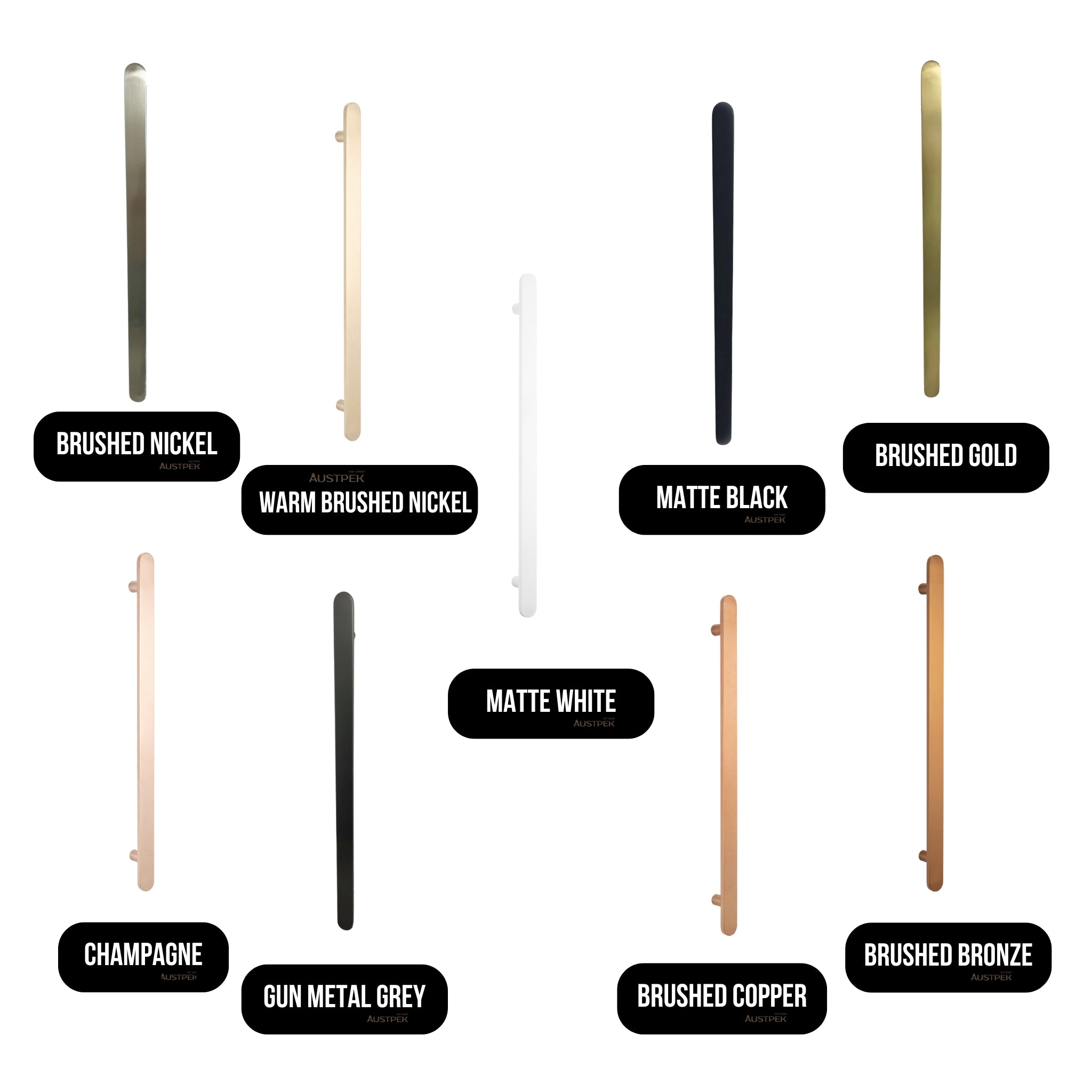 RADIANT HEATING VERTICAL FLAT BAR HEATED SINGLE TOWEL RAIL WARM BRUSHED NICKEL 930MM