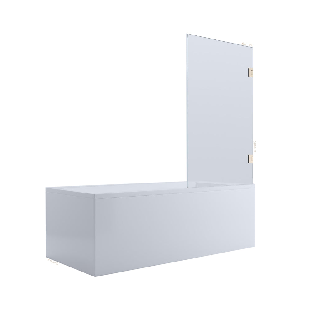 BELLA VISTA FRAMELESS HINGED DOOR BATH SHOWER SCREEN BRUSHED NICKEL