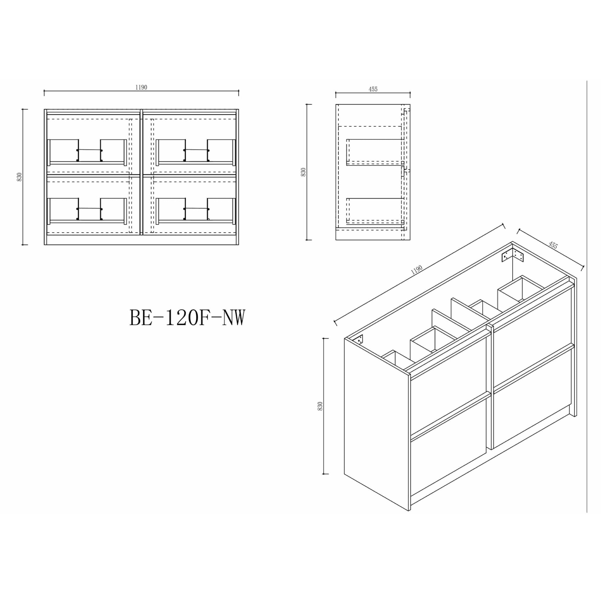 MERCIO BELLA NOTAIO WALNUT 1200MM SINGLE BOWL FLOOR STANDING VANITY