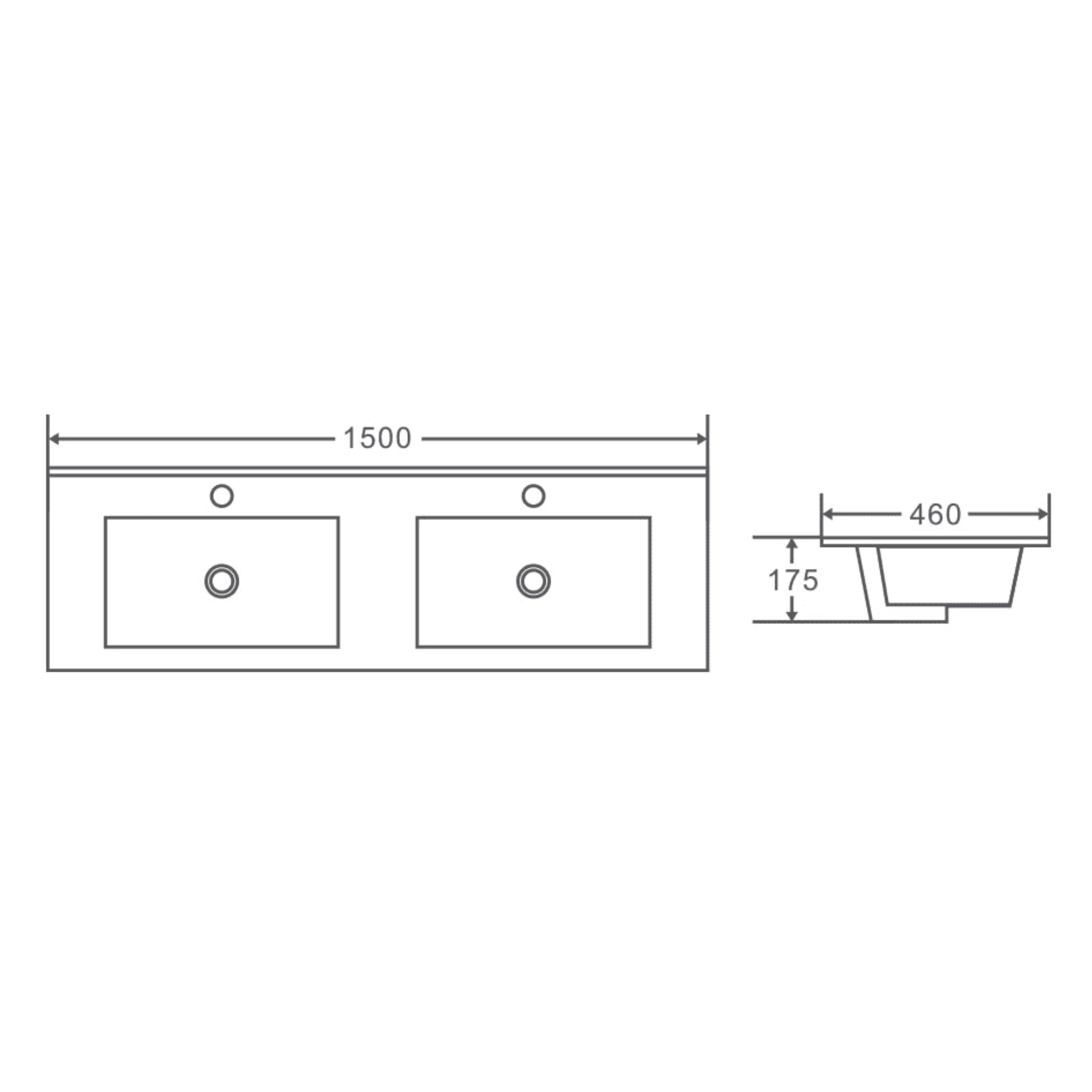 MERCIO BELLA NOTAIO WALNUT 1500MM DOUBLE BOWL FLOOR STANDING VANITY