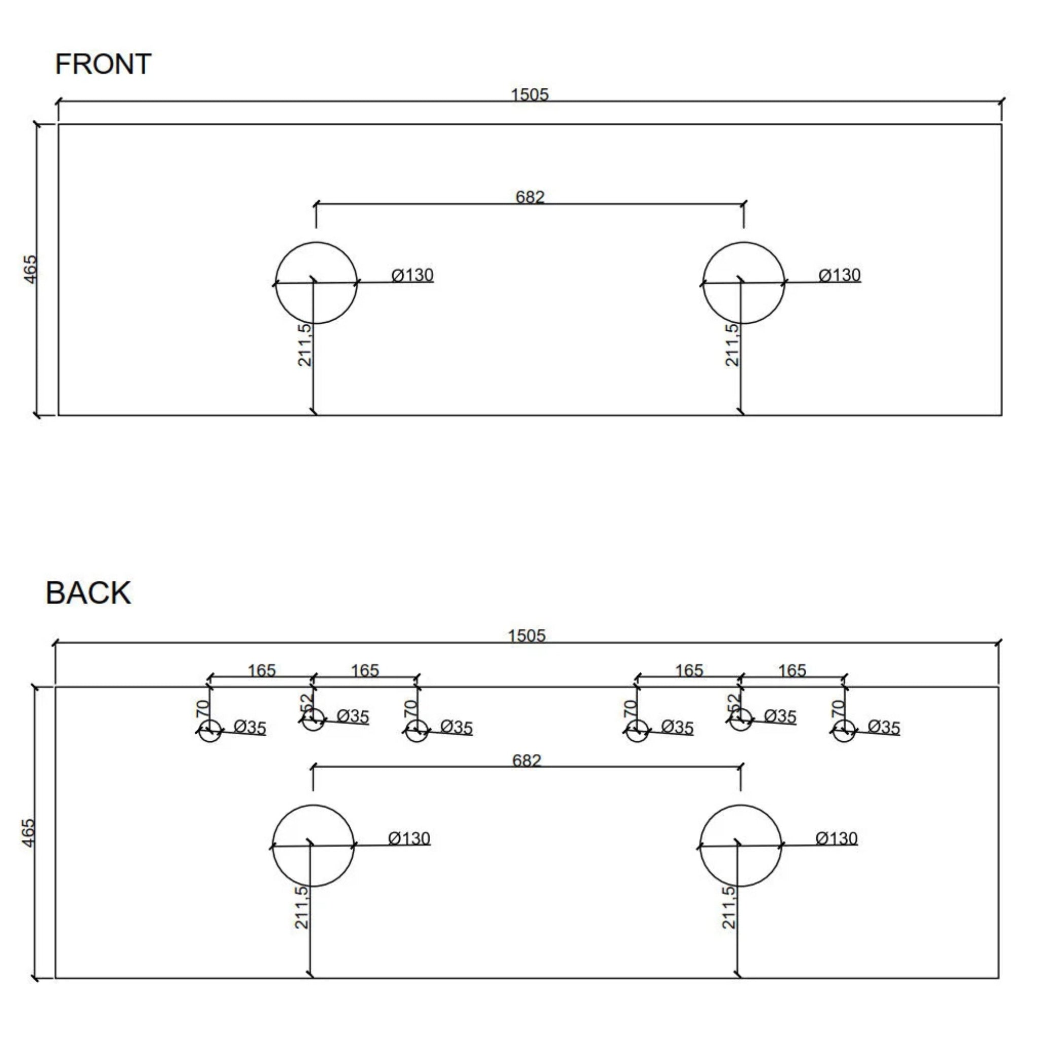 MERCIO BELLA NOTAIO WALNUT 1500MM DOUBLE BOWL FLOOR STANDING VANITY