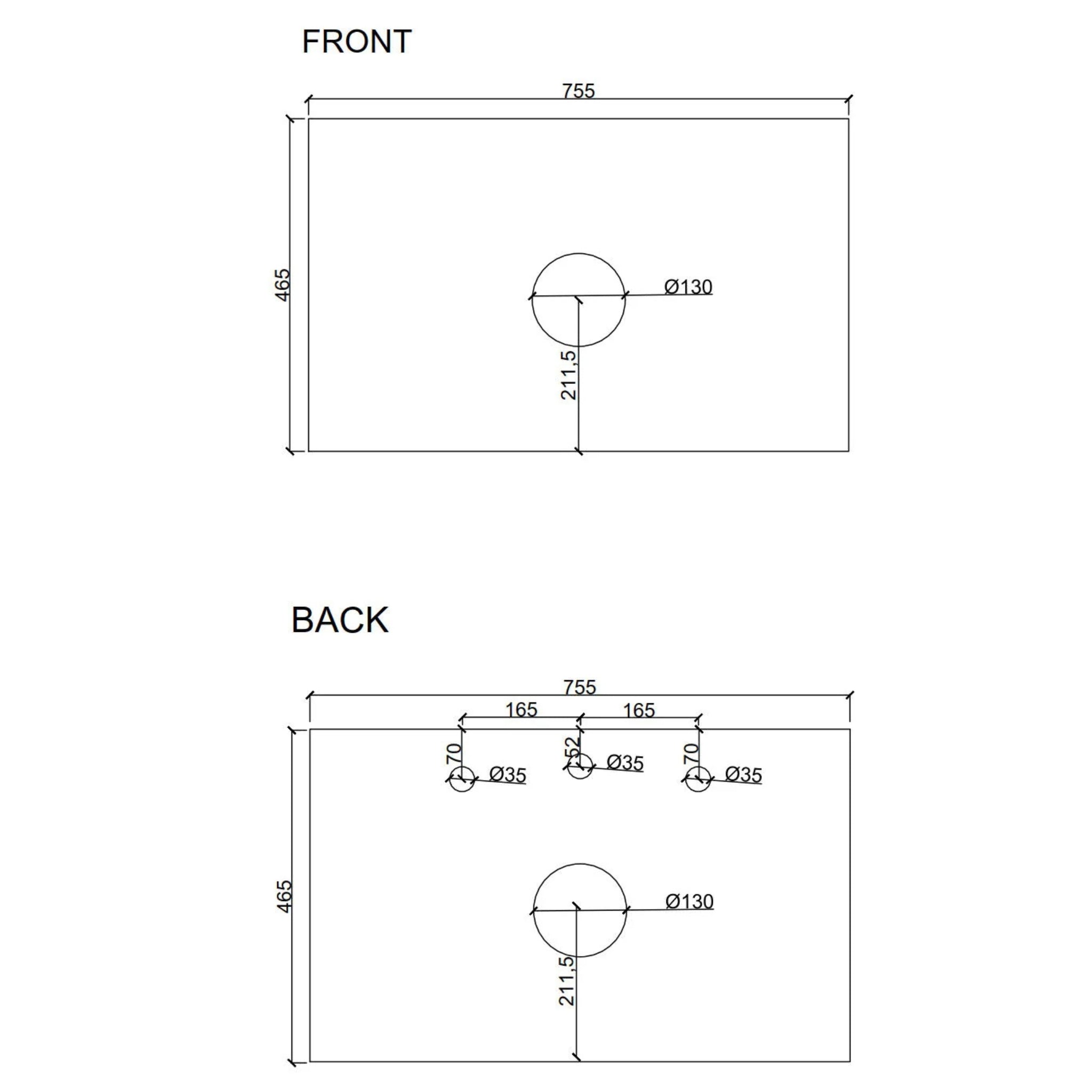 MERCIO BELLA NOTAIO WALNUT 750MM SINGLE BOWL FLOOR STANDING VANITY