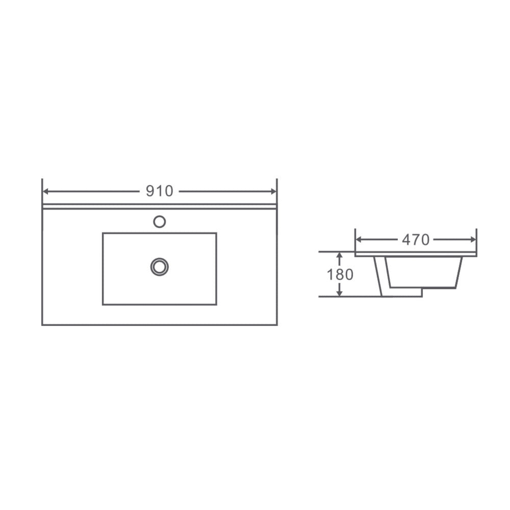 MERCIO BELLA NOTAIO WALNUT 900MM SINGLE BOWL FLOOR STANDING VANITY