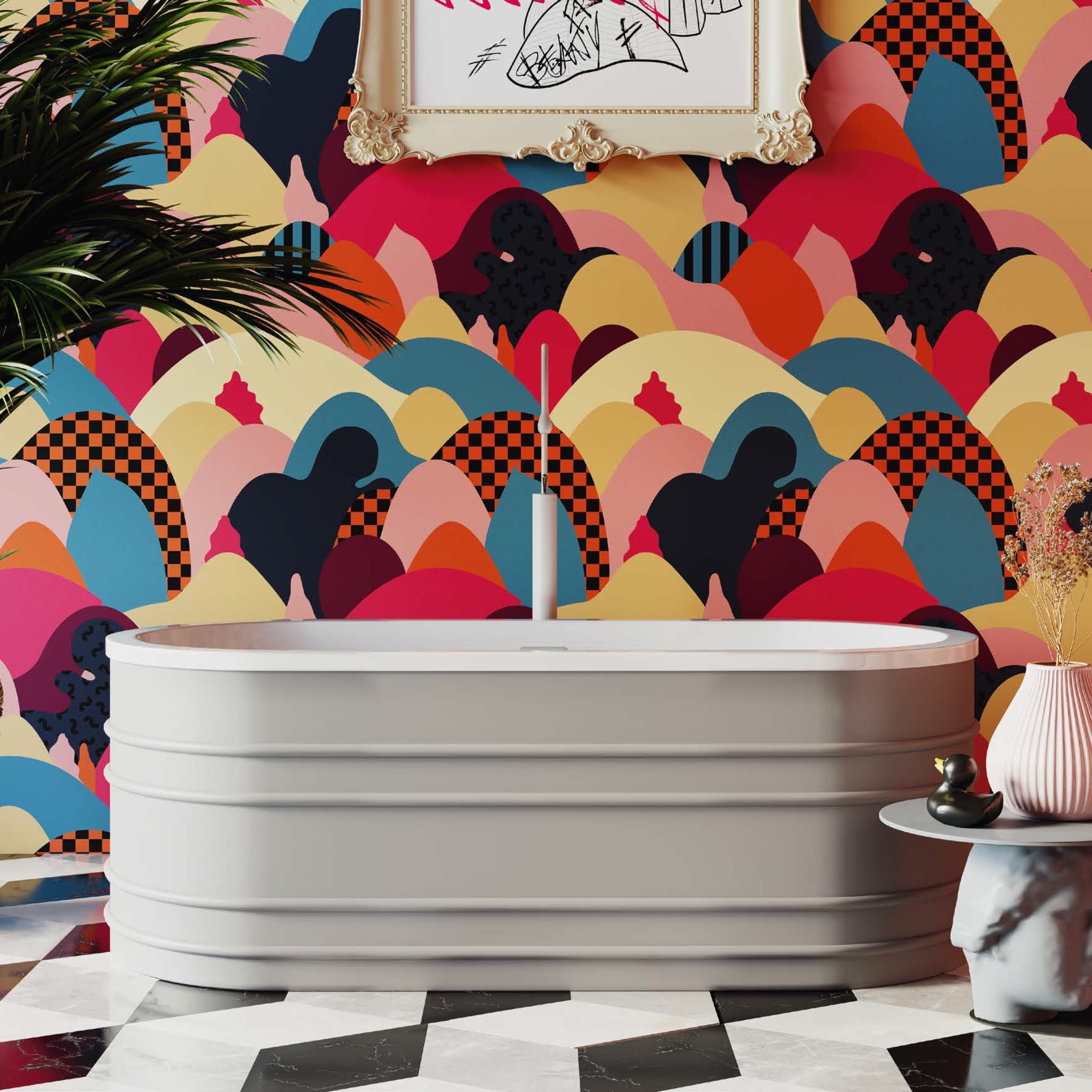 BELBAGNO BUCCIANO FREESTANDING BATHTUB STONE GREY AND GLOSS WHITE 1675MM