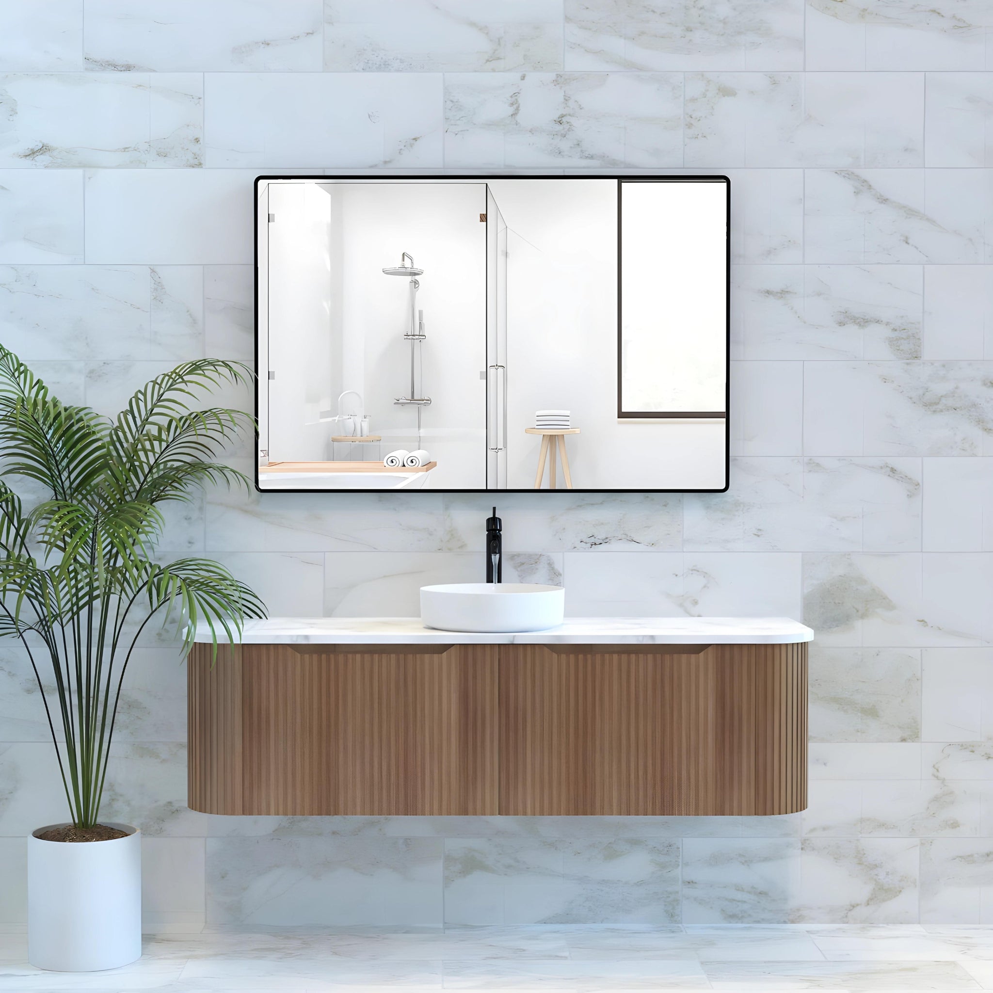 RIVA BERGEN SOLID TIMBER 1500MM SINGLE BOWL WALL HUNG VANITY