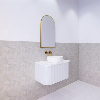RIVA BERGEN MATTE WHITE 750MM SINGLE BOWL WALL HUNG VANITY