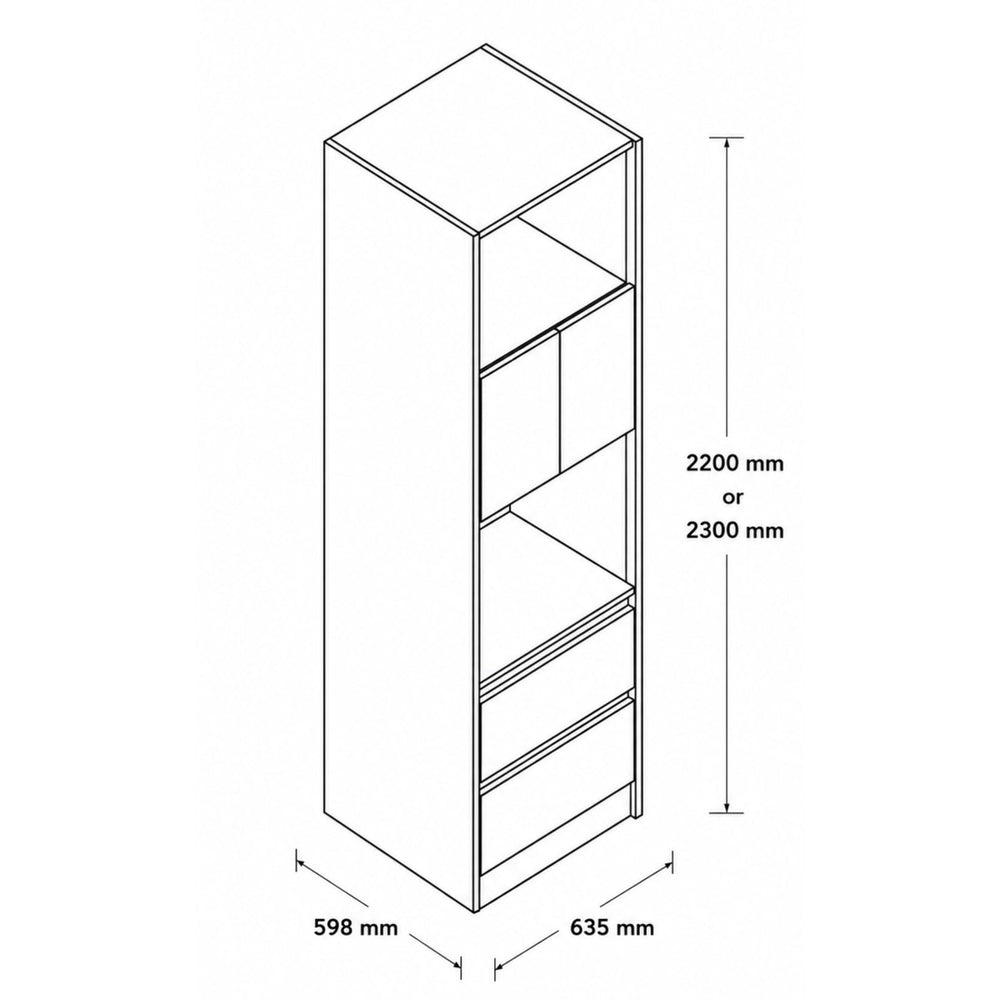 VITO CUSTOM PANTRY DOUBLE DOOR FLOOR STANDING TALL KITCHEN CABINET 600MM