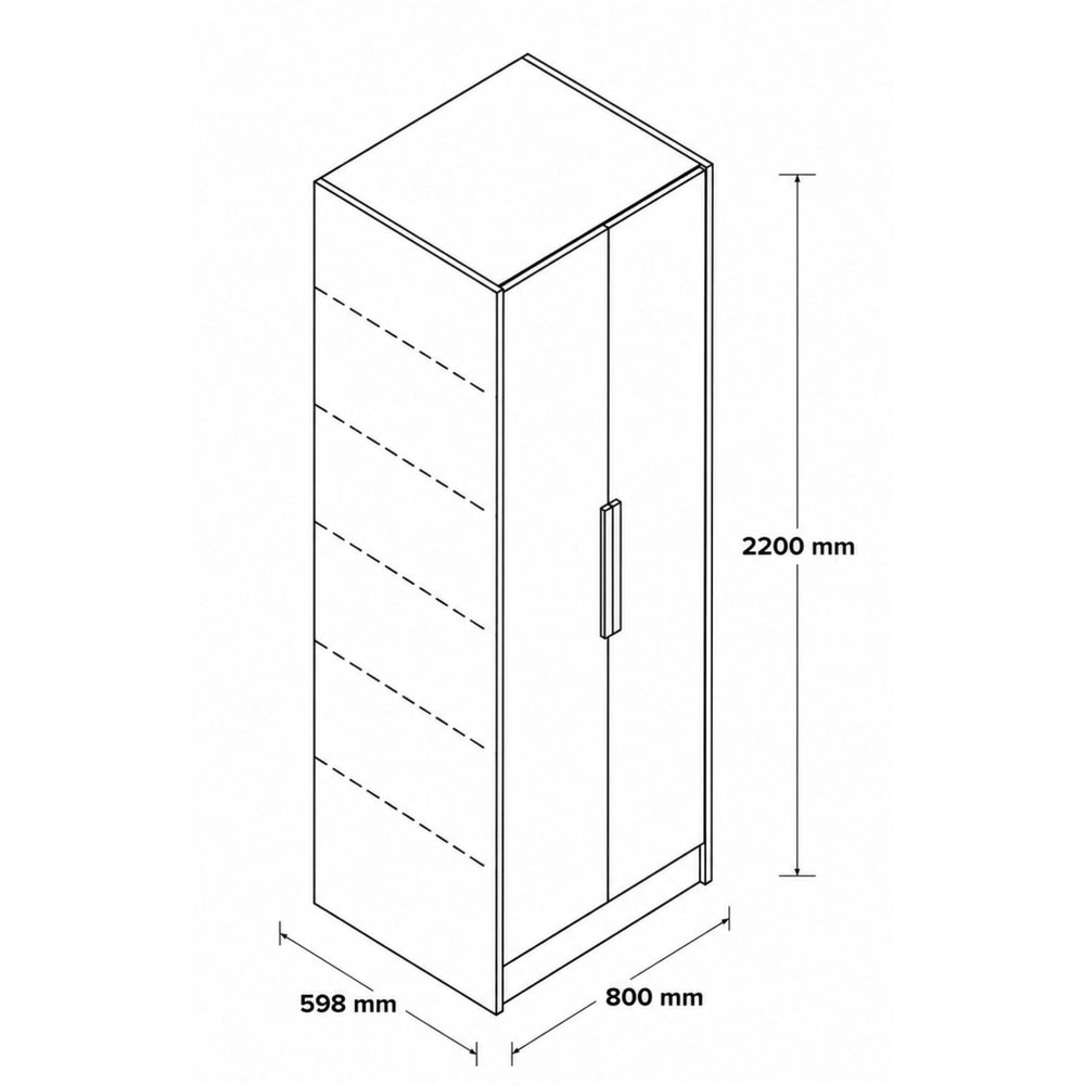 VITO CUSTOM PANTRY FINGER-PULL DOUBLE DOOR FLOOR STANDING TALL KITCHEN CABINET 800MM