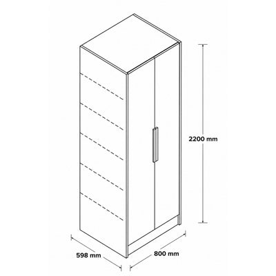 VITO CUSTOM PANTRY FINGER-PULL DOUBLE DOOR FLOOR STANDING TALL KITCHEN CABINET 800MM