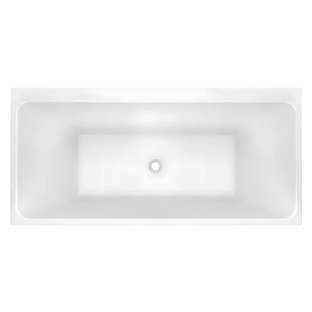DECINA BIANCO FREESTANDING BACK TO WALL BATHTUB GLOSS WHITE (AVAILABLE IN 1400MM, 1500MM AND 1700MM)
