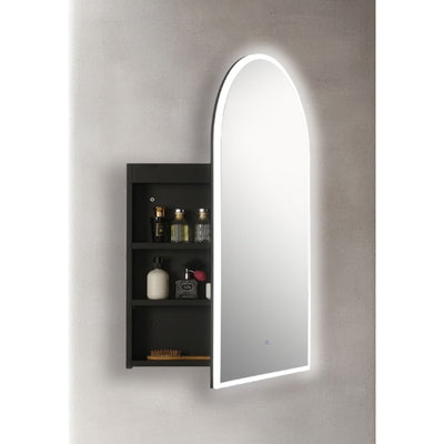 INFINITY BIANCO SEMI MATTE BLACK LED SHAVING CABINET 550X900MM