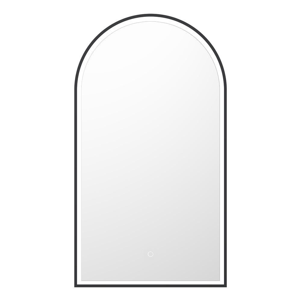 INFINITY BIANCO BLACK FRAMED LED MIRROR 3 COLOUR LIGHTS WITH TOUCH SENSOR SWITCH 500X900MM