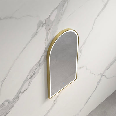 INFINITY BIANCO GOLD FRAMED LED MIRROR 3 COLOUR LIGHTS WITH TOUCH SENSOR SWITCH 500X900MM