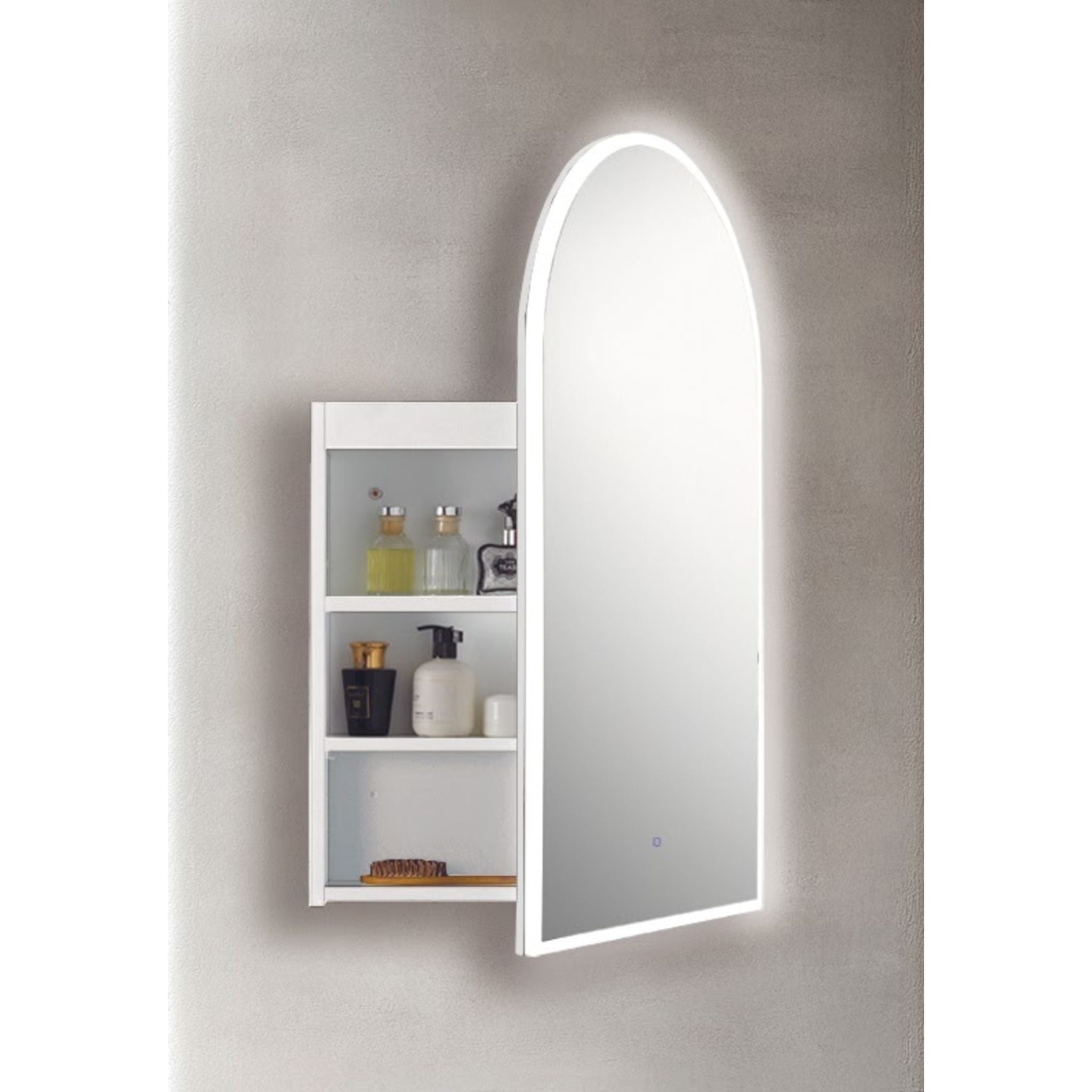 INFINITY BIANCO SEMI MATTE WHITE LED SHAVING CABINET 550X900MM