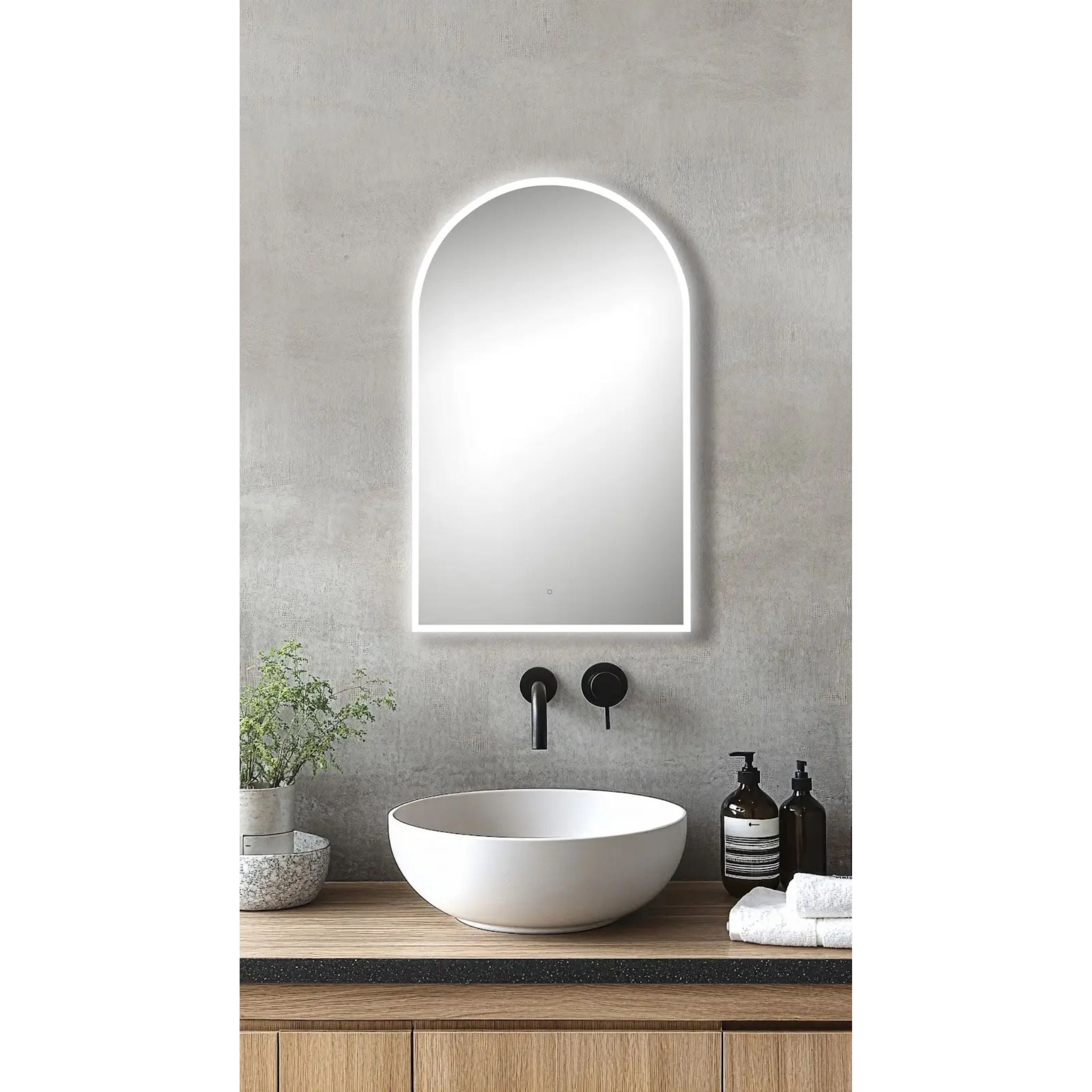 INFINITY BIANCO SEMI MATTE WHITE LED SHAVING CABINET 550X900MM