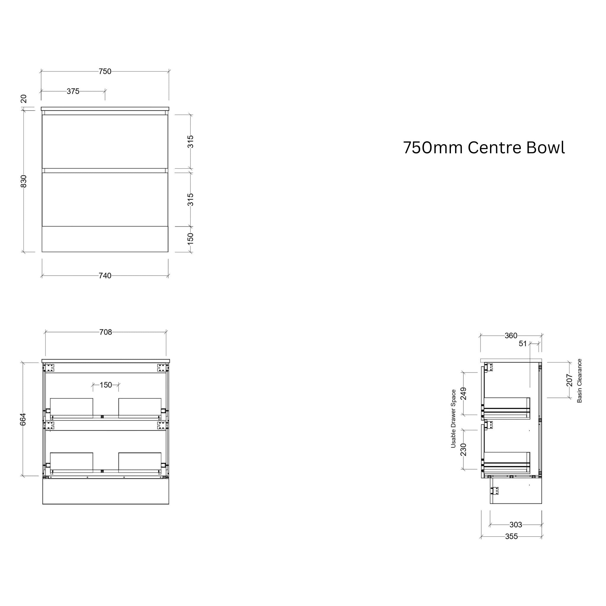 TIMBERLINE BILLIE SPACE SAVING CUSTOM FLOOR STANDING VANITY (ALL SIZING)