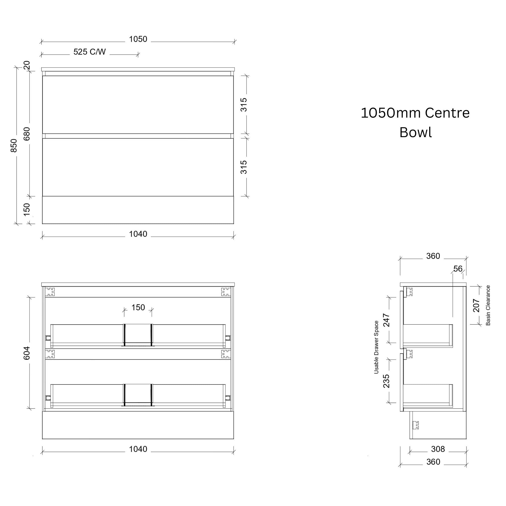 TIMBERLINE BILLIE SPACE SAVING CUSTOM FLOOR STANDING VANITY (ALL SIZING)
