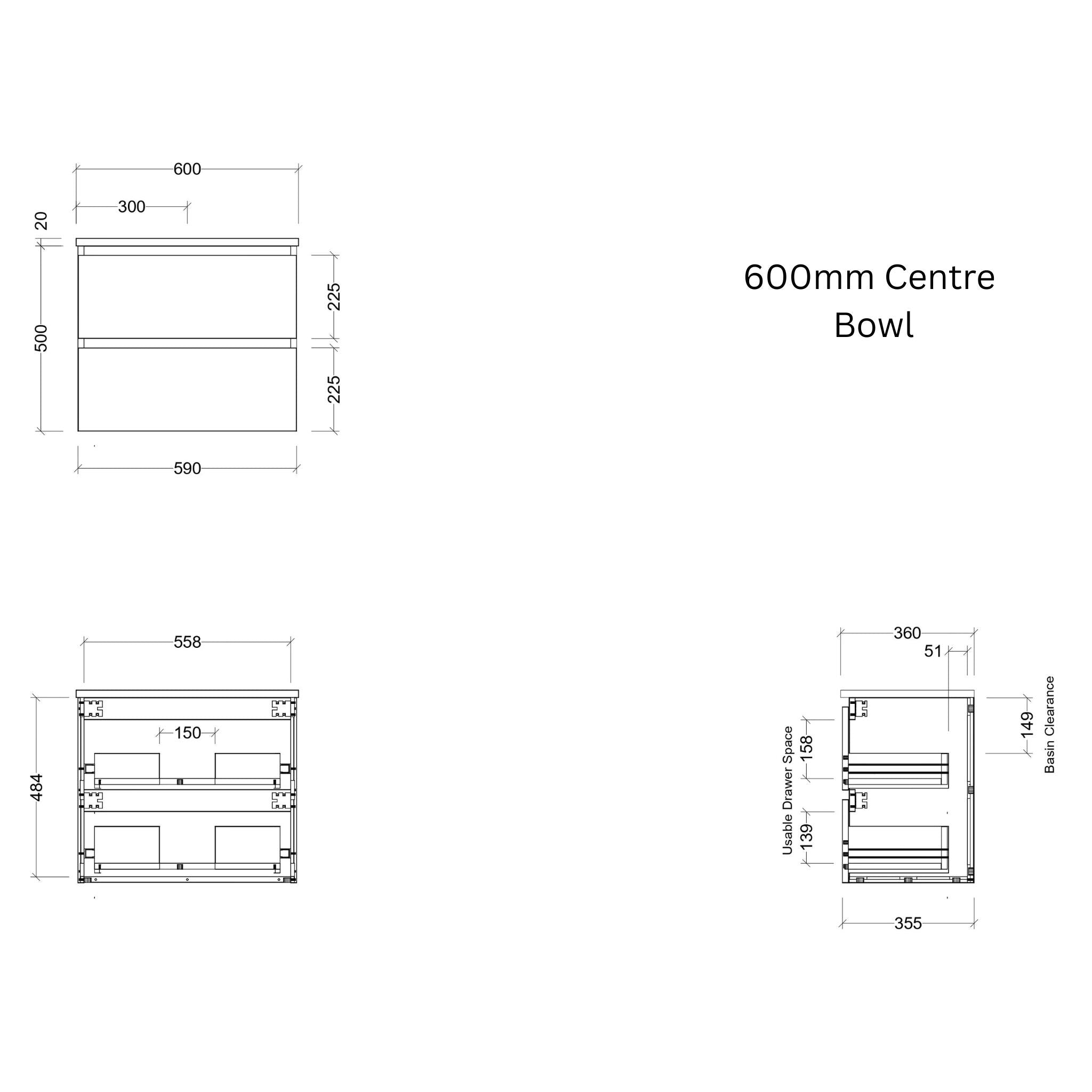 TIMBERLINE BILLIE SPACE SAVING CUSTOM WALL HUNG VANITY (ALL SIZING)