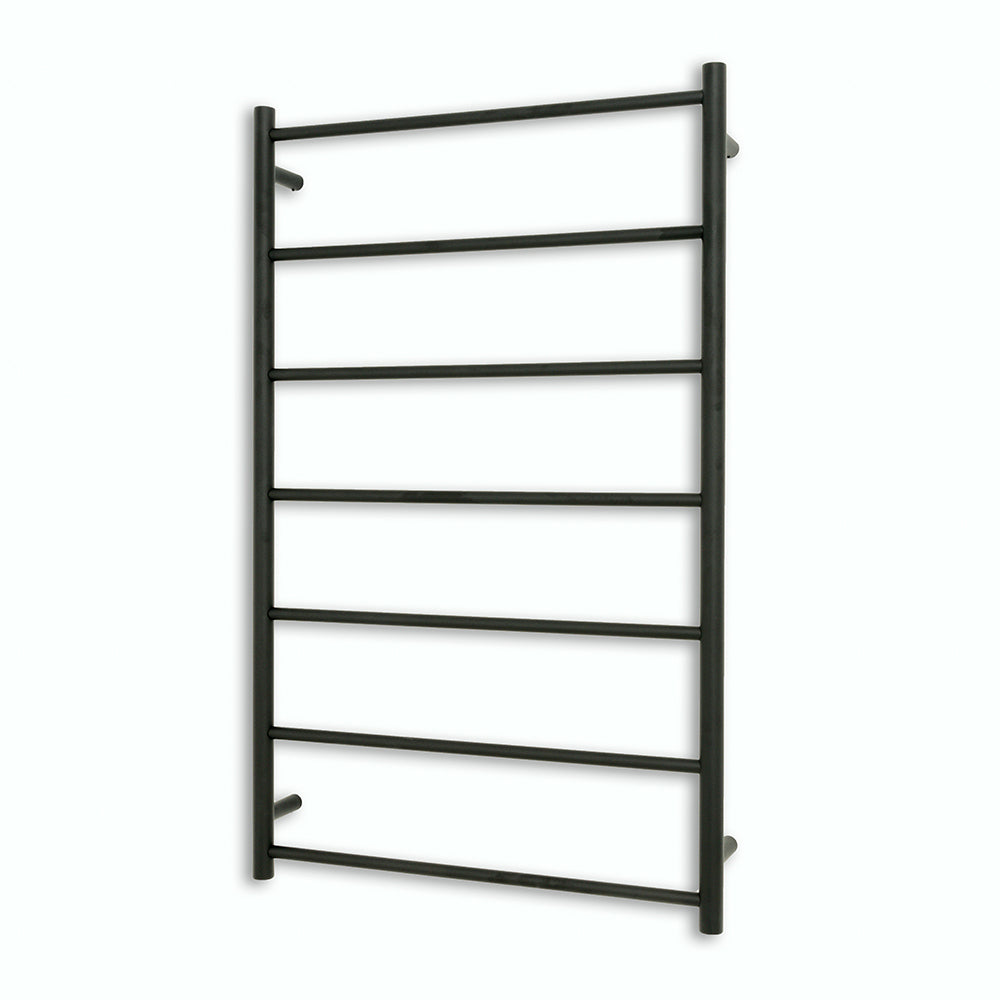 RADIANT HEATING 7-BARS ROUND NON-HEATED TOWEL RAIL MATTE BLACK 700MM
