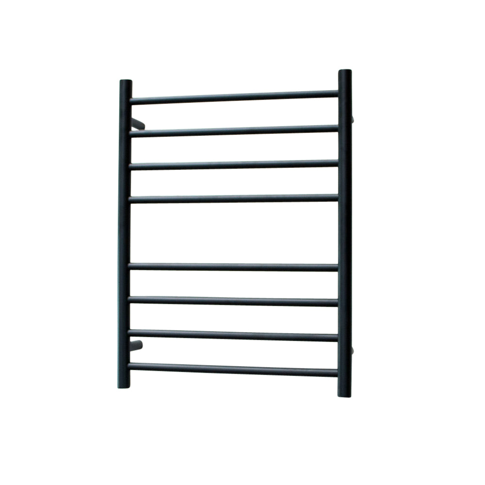 RADIANT HEATING 8-BARS ROUND NON-HEATED TOWEL RAIL MATTE BLACK 530MM