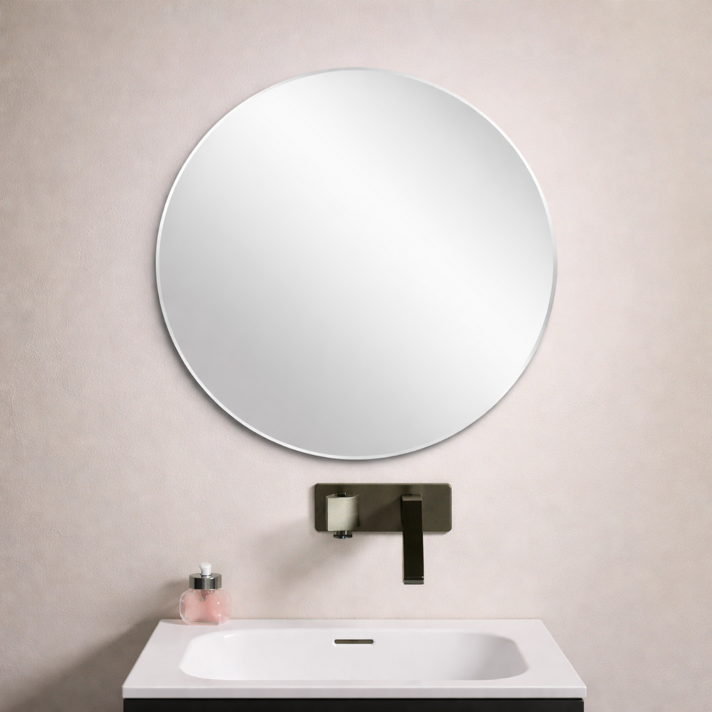 POSEDION LUNA ROUND FRAMELESS BEVEL EDGE PLAIN MIRROR 600X600MM