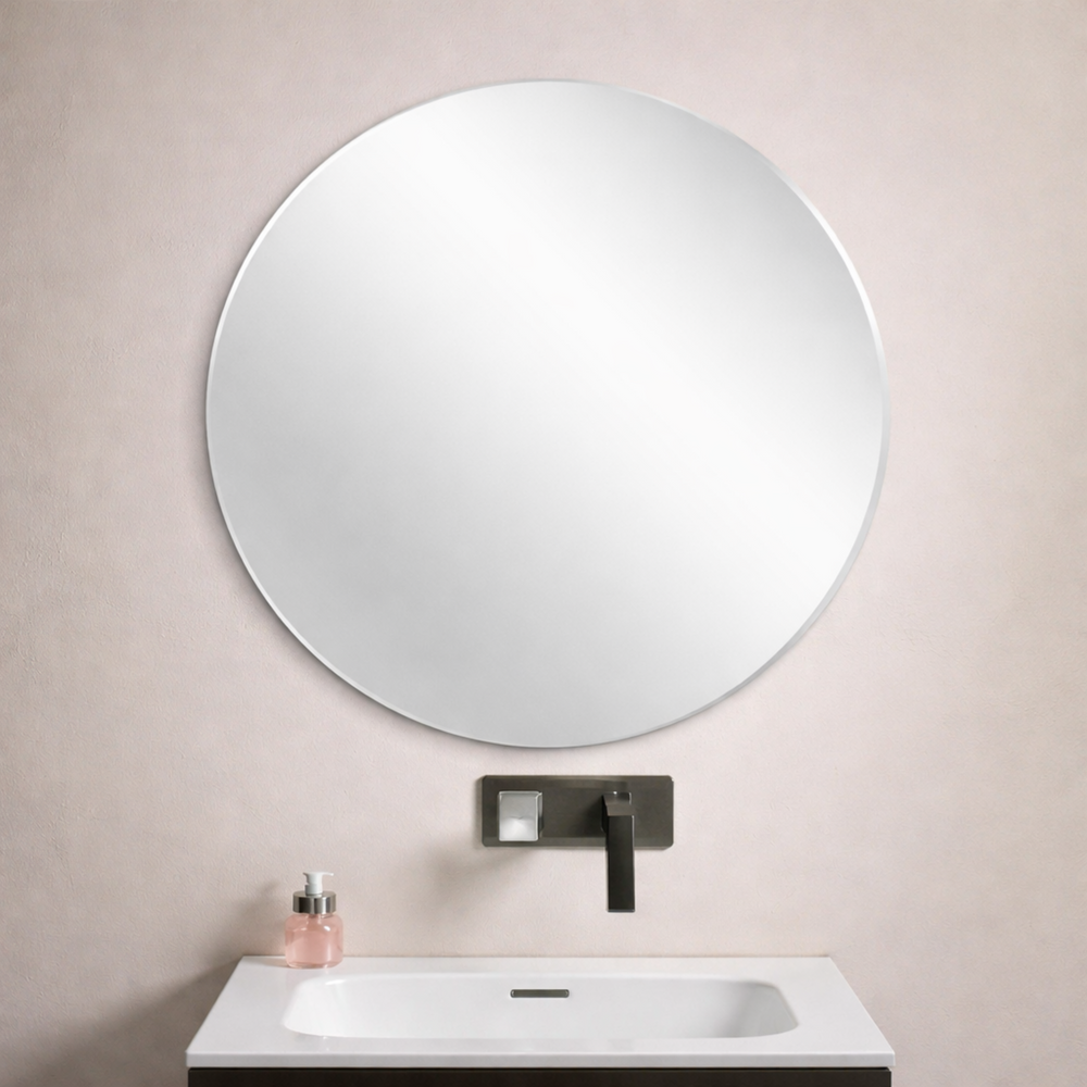 POSEDION LUNA ROUND FRAMELESS BEVEL EDGE PLAIN MIRROR 700X700MM
