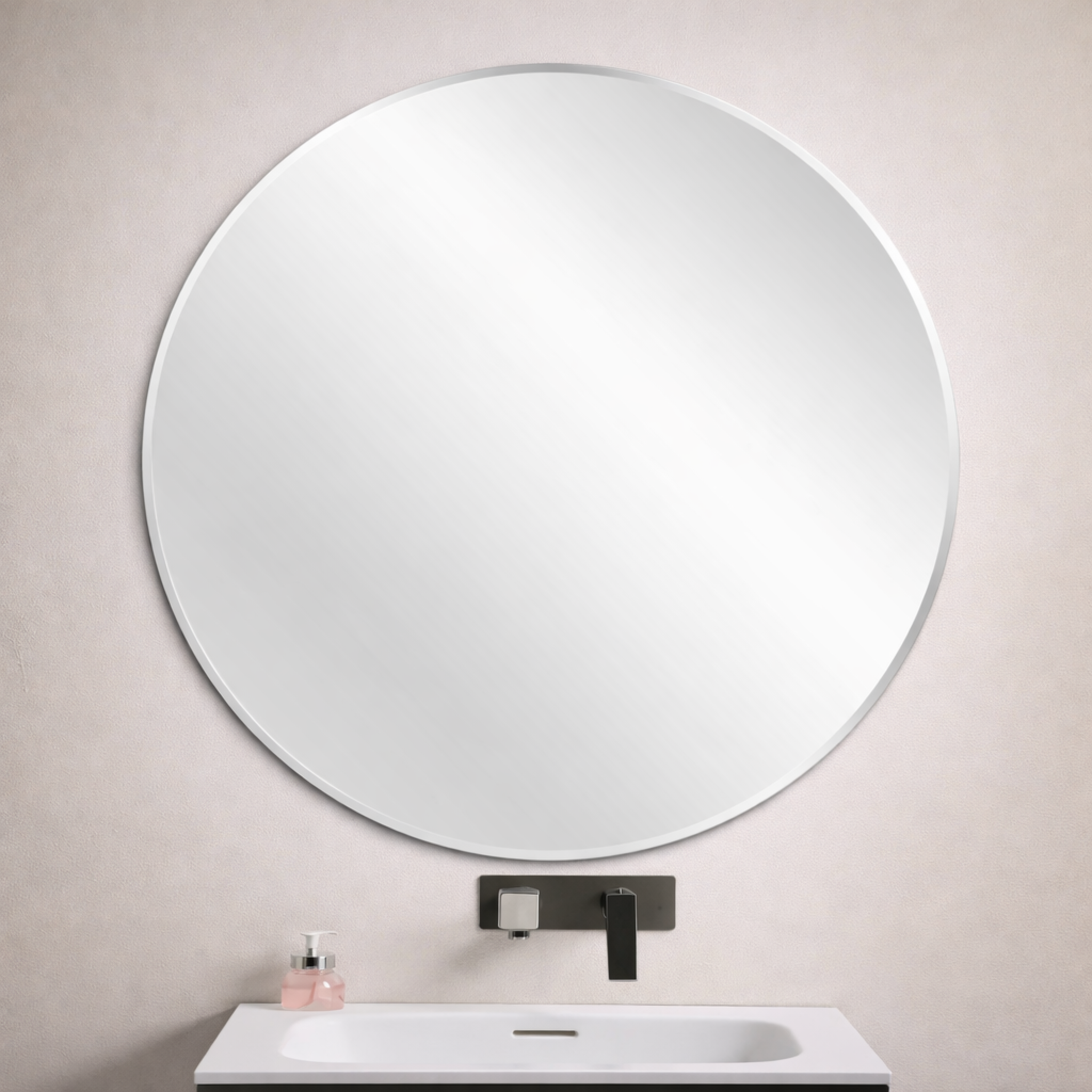 POSEDION LUNA ROUND FRAMELESS BEVEL EDGE PLAIN MIRROR 900X900MM