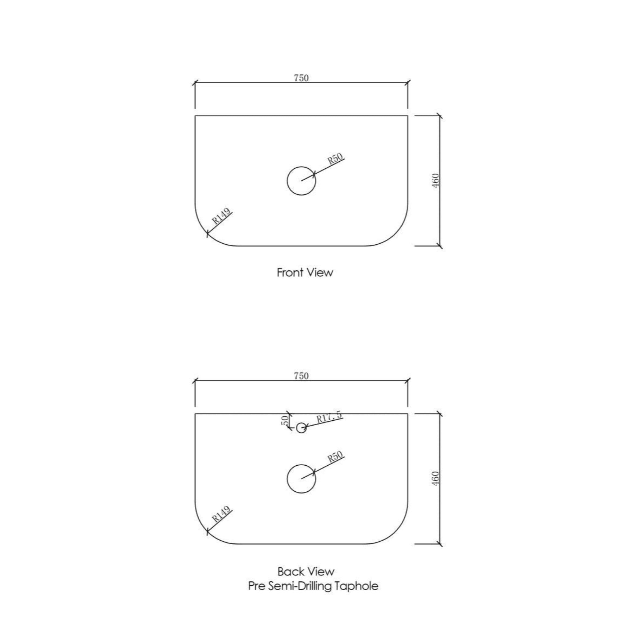 OTTI BONDI MATTE WHITE FLUTED 750MM CURVE SINGLE BOWL WALL HUNG VANITY