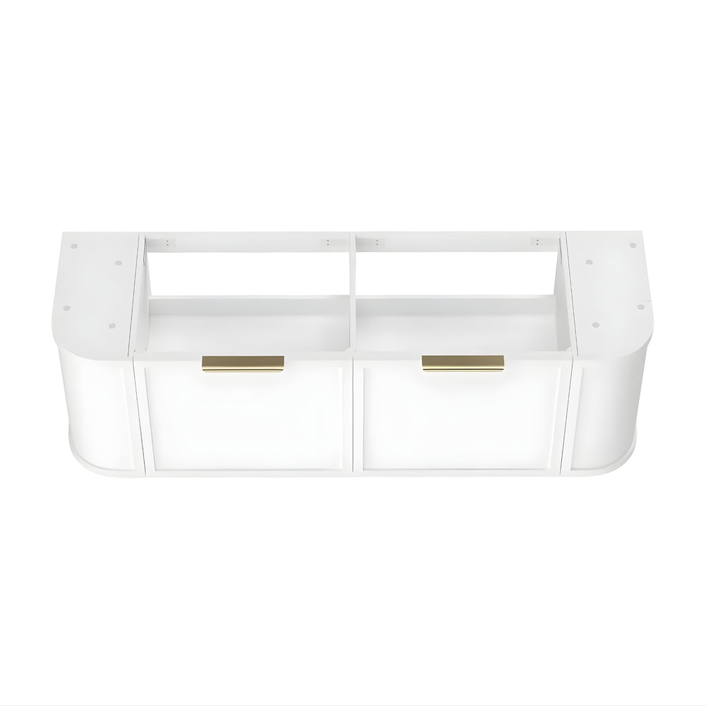 OTTI HAMPSHIRE SATIN WHITE 1500MM CURVE DOUBLE BOWL WALL HUNG VANITY
