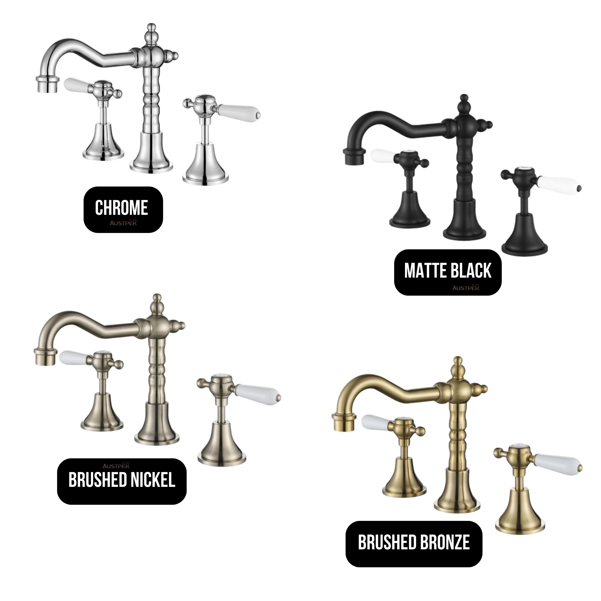 MODERN NATIONAL BORDEAUX THREE PIECE BASIN SET 242MM BRUSHED NICKEL