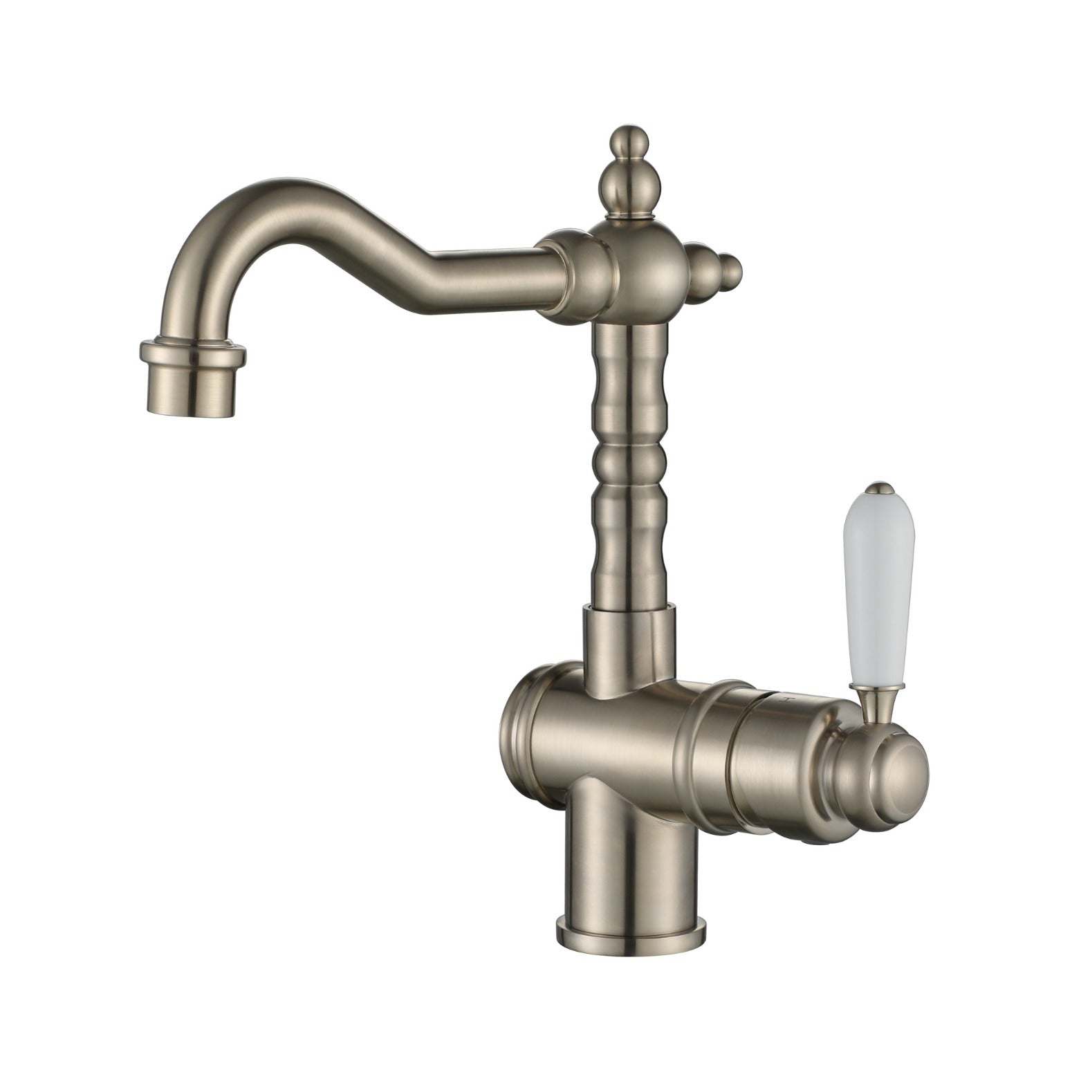 MODERN NATIONAL BORDEAUX HIGH RISE TALL BASIN MIXER 242MM BRUSHED NICKEL