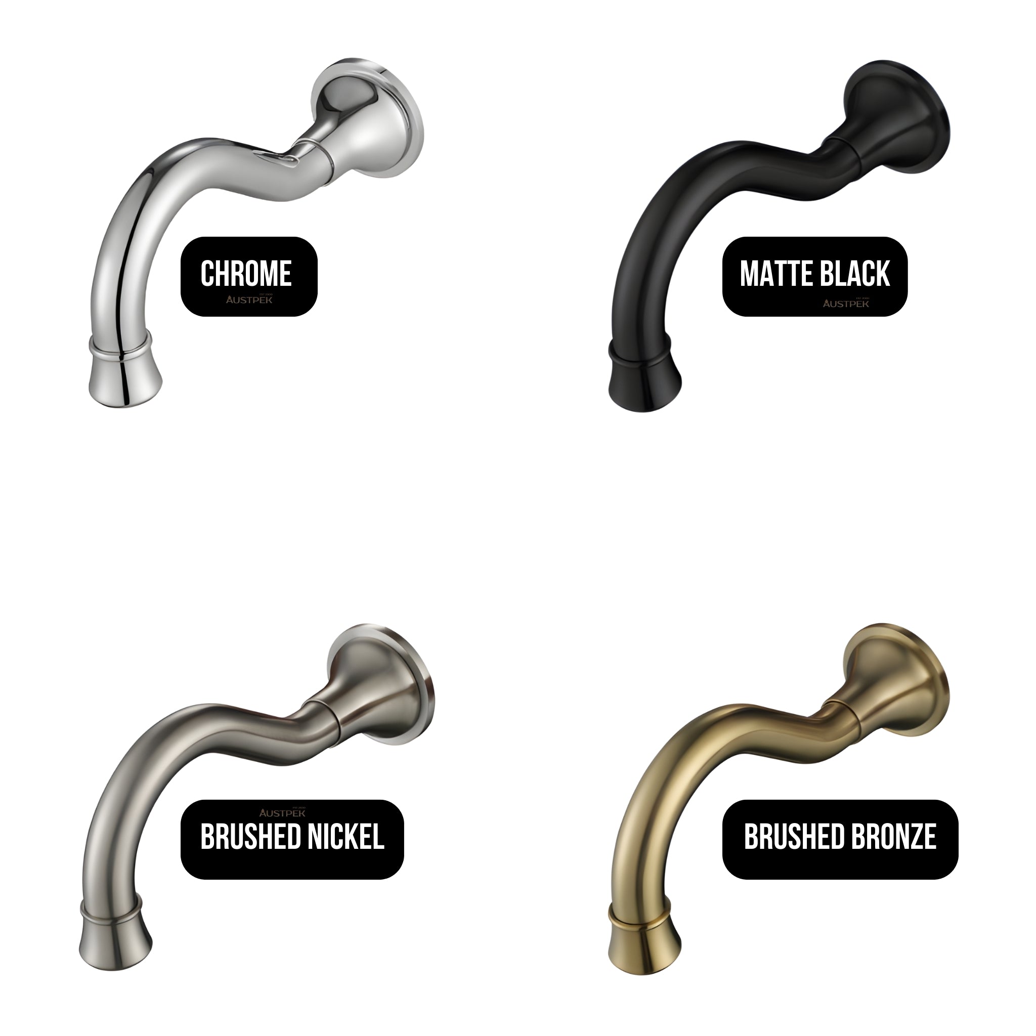 MODERN NATIONAL BORDEAUX BATH SPOUT 200MM BRUSHED NICKEL